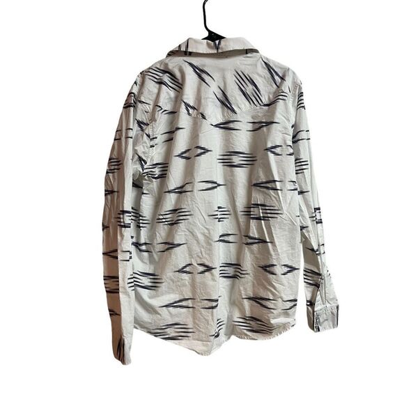 Cody James Men's White Blue Regular Pearl Snap Ikat Button Down Shirt Size XL - Picture 5 of 15